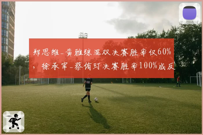 郑思维_黄雅琼混双决赛胜率仅60%,徐承宰_蔡侑玎决赛胜率100%成反差